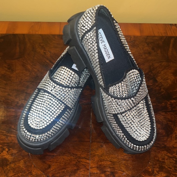 Steve Madden Trifecta Rhinestone Loafers - Picture 6 of 16